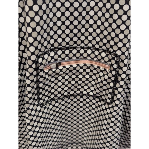 Lands' End Size Medium 1/4 Zip Up Polka Dot Black & White Pullover Jacket - Picture 5 of 7